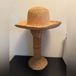 Natural Straw Wide-Brim Hat - Unbranded